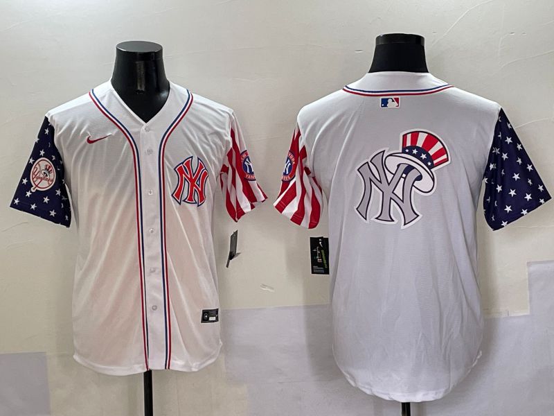 Men New York Yankees Blank White a generation of national flags Jointly Name 2025 Nike MLB Jersey style 39->new york yankees->MLB Jersey